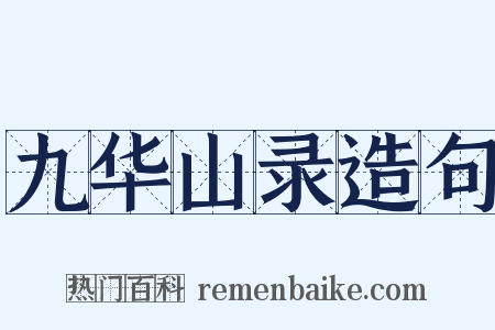 九华山录造句是什么意思的图片